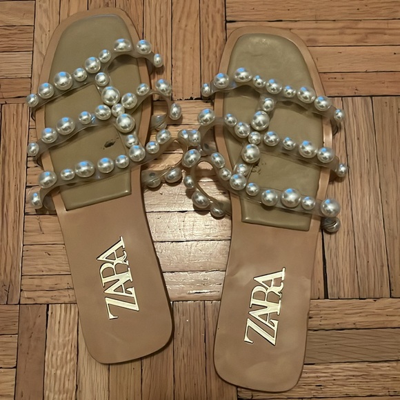 Zara Pearl beaded sandals - Picture 2 of 4